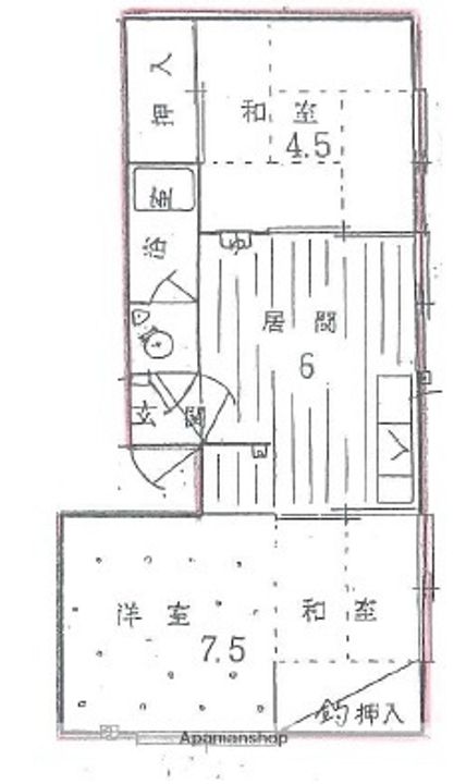 北海道札幌市東区北四十三条東2丁目の賃貸アパートの間取り