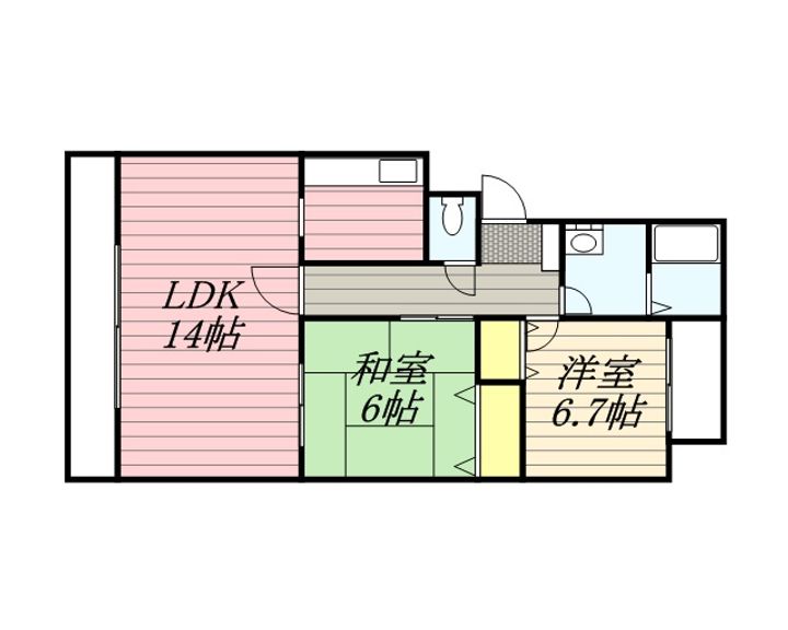 北海道札幌市東区北二十条東8丁目の賃貸マンションの間取り