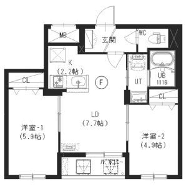 )インフィニティN22E1の間取り