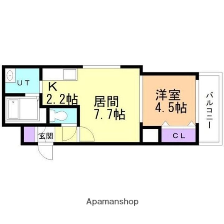 北海道札幌市西区発寒二条2丁目の賃貸マンションの間取り
