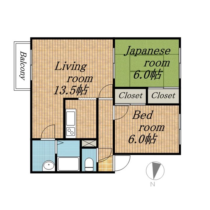 北海道札幌市北区北二十七条西13丁目の賃貸マンションの間取り