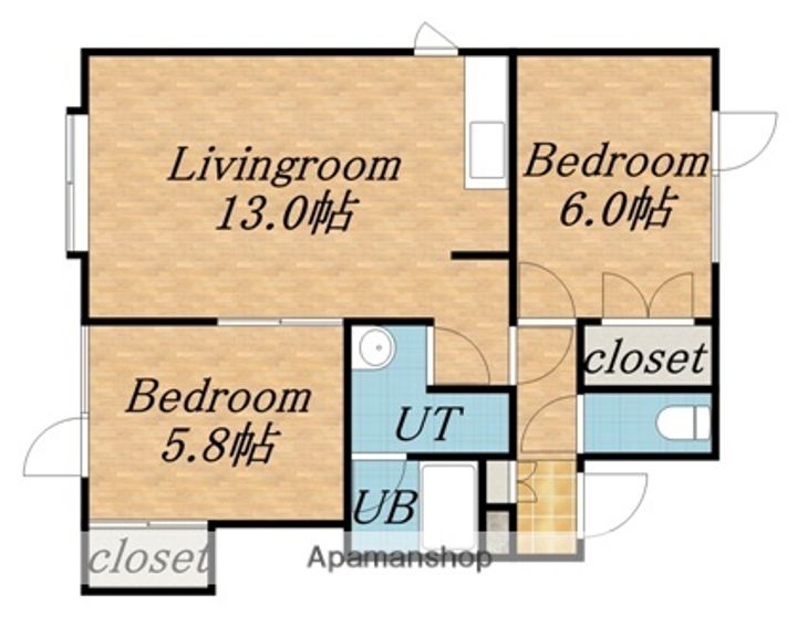 ハピネスマンション201の間取り