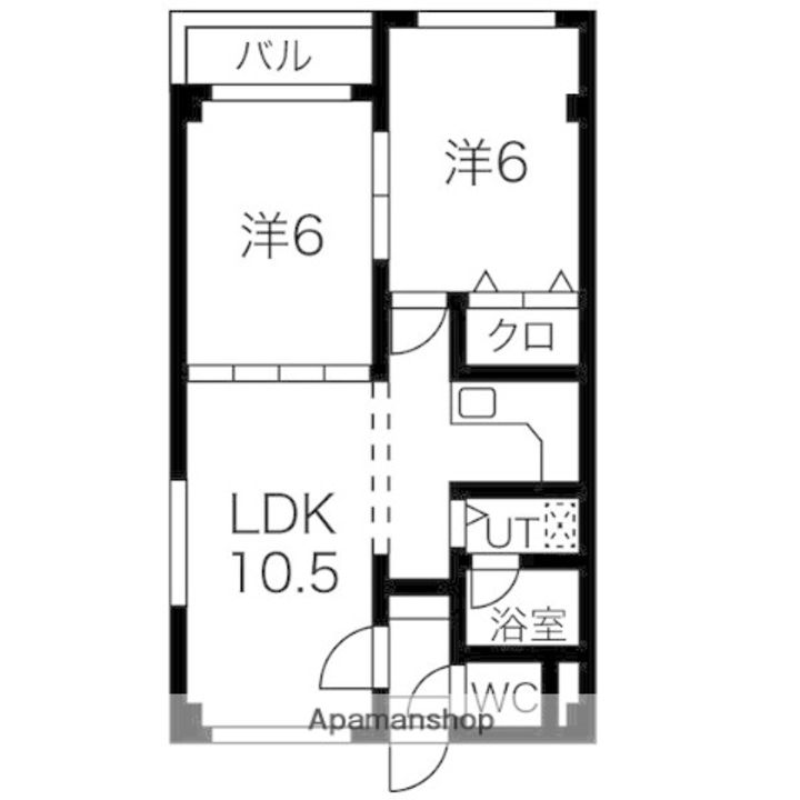 北海道札幌市北区北三十一条西5丁目の賃貸マンションの間取り