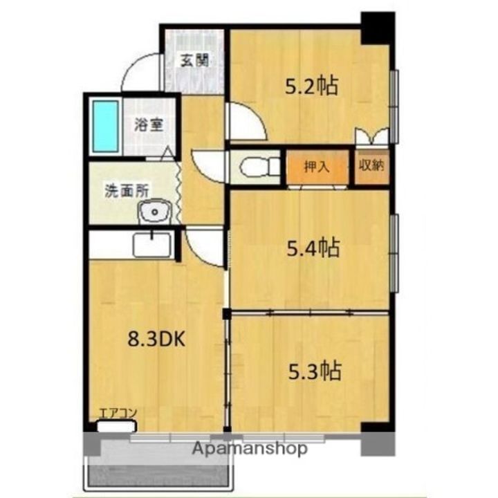 北海道札幌市東区北三十一条東1丁目の賃貸マンションの間取り