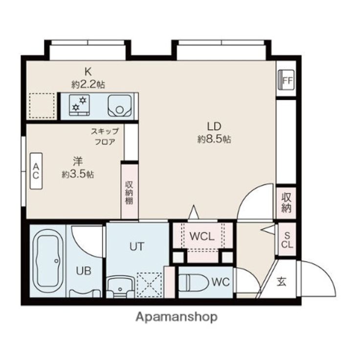 北海道札幌市北区北二十八条西15丁目の賃貸マンションの間取り