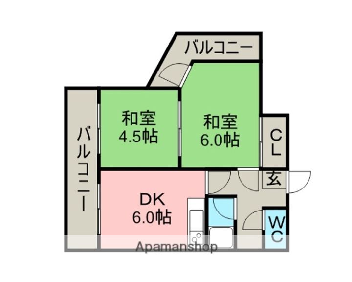 北海道札幌市北区北十九条西3丁目の賃貸マンションの間取り