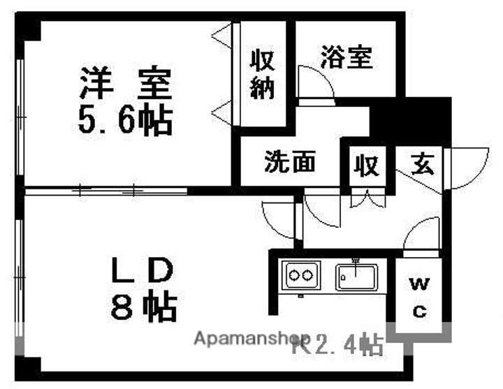 北海道札幌市豊平区福住一条4丁目の賃貸マンションの間取り