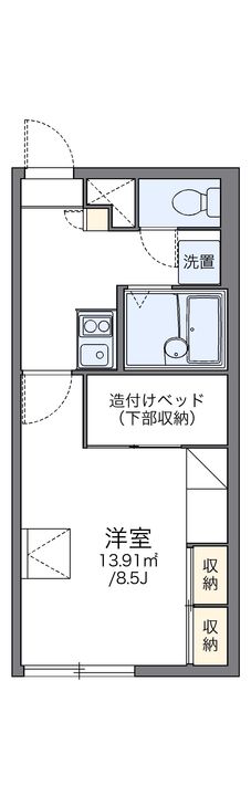 レオパレス北野台45106の間取り