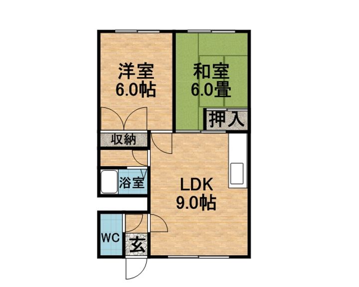 なかやハイツB207の間取り