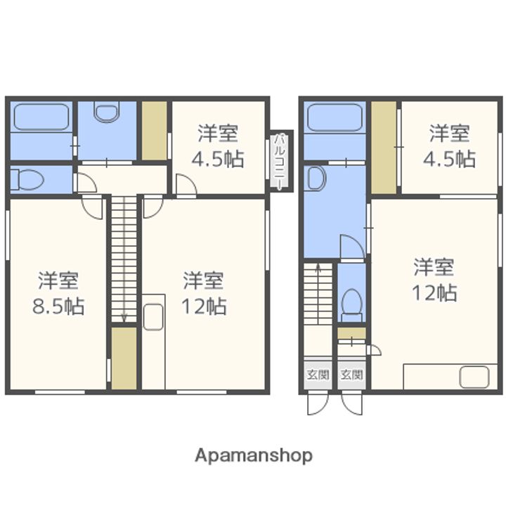 北海道札幌市豊平区西岡五条1丁目(一戸建)の賃貸物件戸建ての間取り