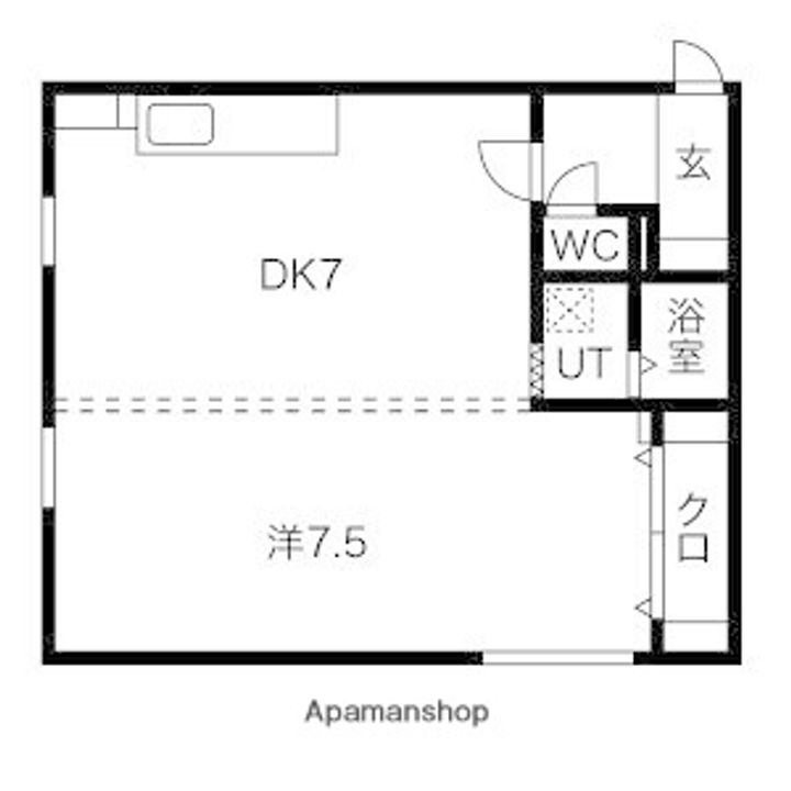北海道札幌市豊平区中の島一条5丁目の賃貸アパートの間取り