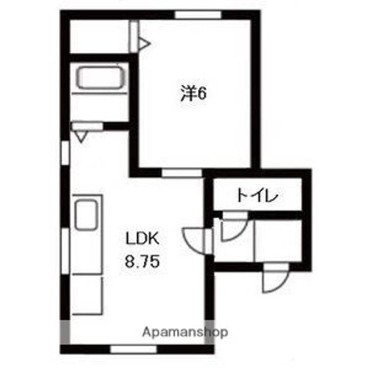 北海道札幌市豊平区美園一条5丁目の賃貸アパートの間取り