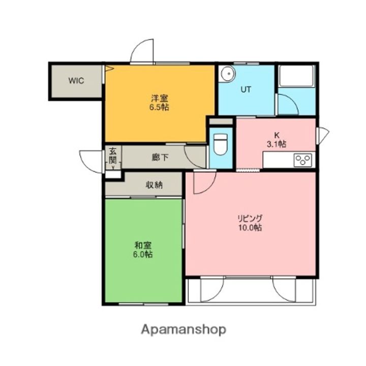 北海道札幌市手稲区前田二条2丁目の賃貸アパートの間取り