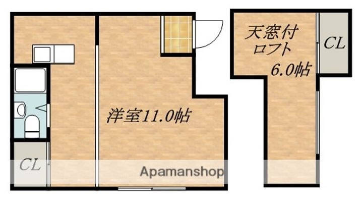 北海道札幌市北区篠路四条2丁目の賃貸アパートの間取り