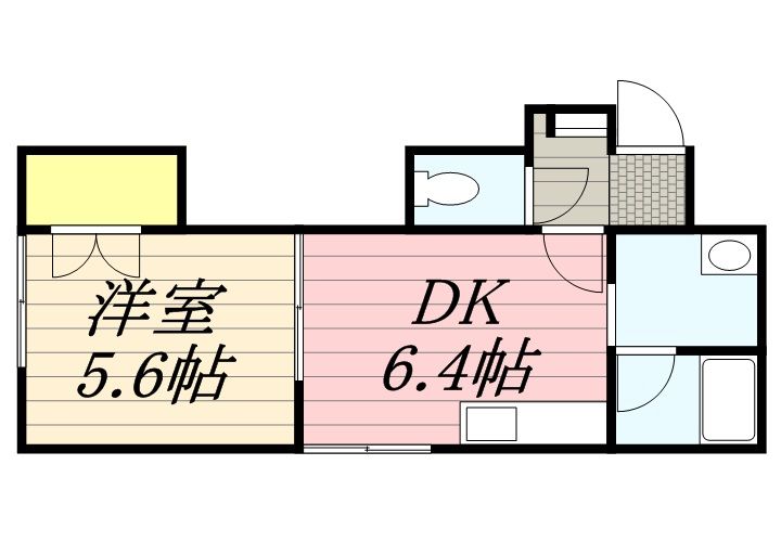 北海道札幌市西区発寒四条4丁目の賃貸アパートの間取り