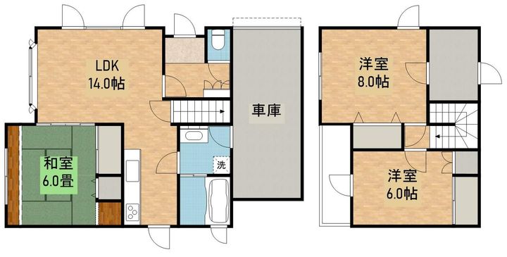 北海道札幌市清田区平岡五条3丁目(一戸建)の賃貸物件戸建ての間取り