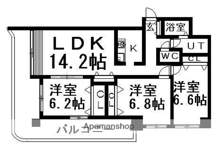 ハイブライト平岡305の間取り