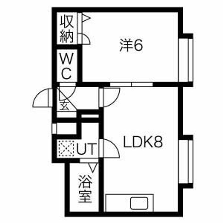 クラージュ学園前103の間取り