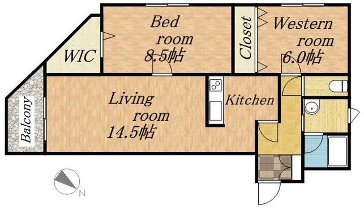 第10森宅建豊平ビル301の間取り