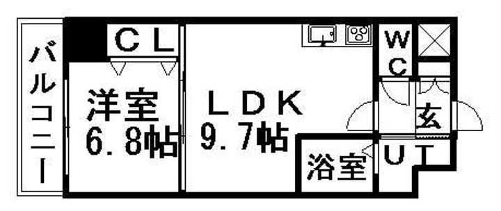 マッシモフェミニール菊水602の間取り