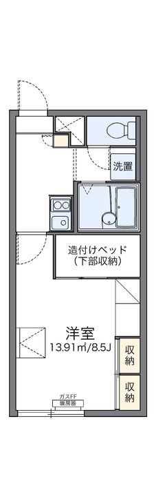 レオパレスわかば201の間取り