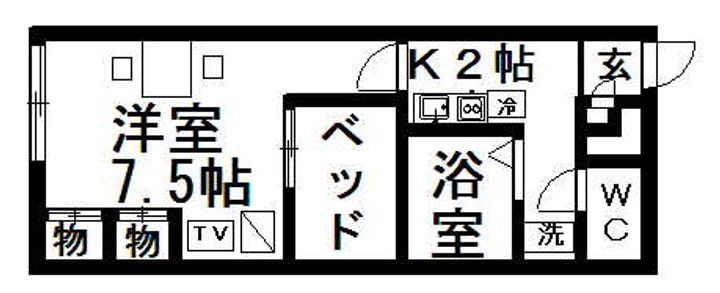 レオパレスステラ203の間取り