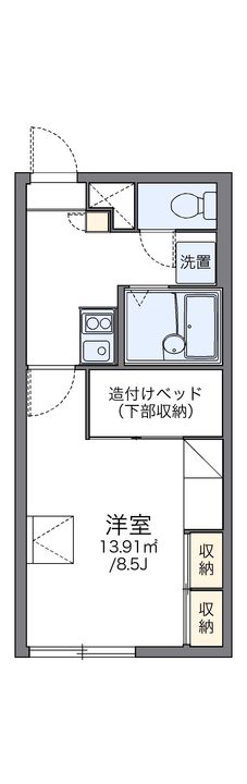 レオパレスアルカディアン201の間取り
