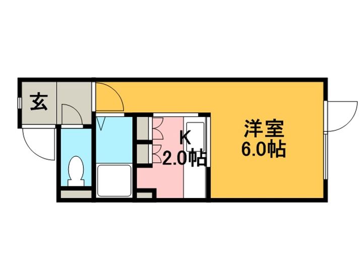 北海道札幌市手稲区曙四条1丁目の賃貸アパートの間取り