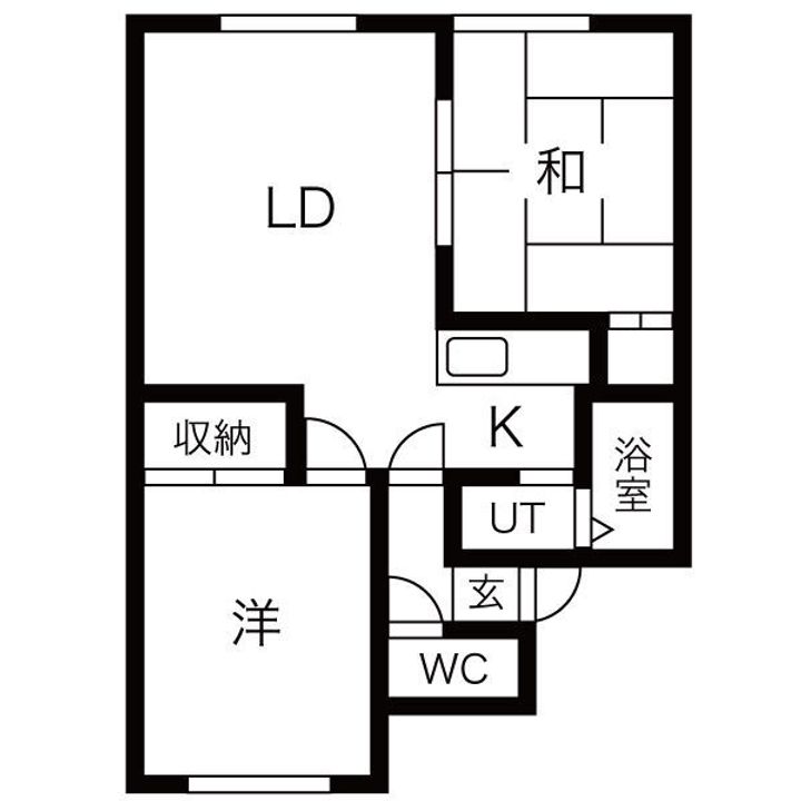 北海道札幌市手稲区曙四条3丁目の賃貸アパート105の間取り