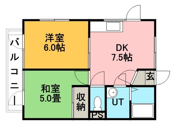 北海道小樽市銭函3丁目の賃貸アパート7の間取り