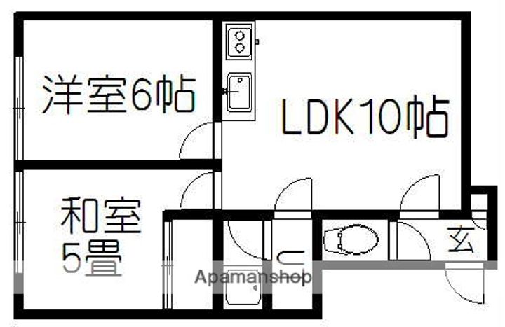 北海道札幌市手稲区稲穂一条1丁目の賃貸アパート306の間取り