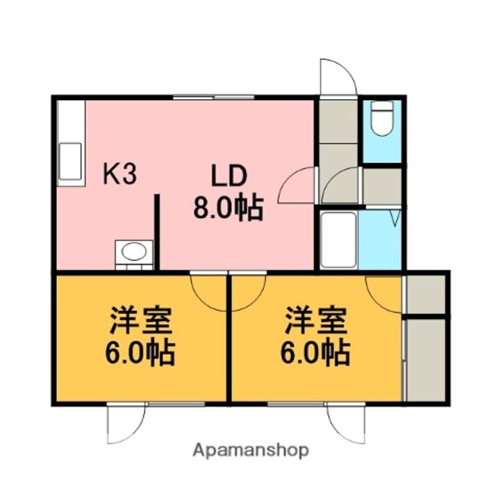 北海道札幌市手稲区稲穂二条1丁目の賃貸アパート11の間取り