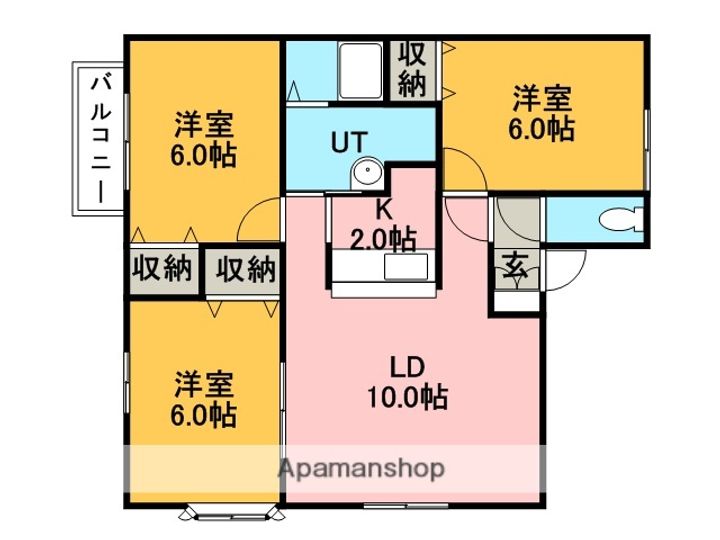 北海道札幌市手稲区前田九条15丁目の賃貸アパートの間取り
