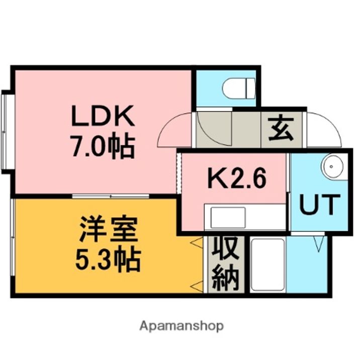 北海道札幌市手稲区富丘一条6丁目の賃貸アパートの間取り