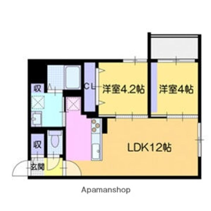 北海道小樽市星野町の賃貸マンションの間取り