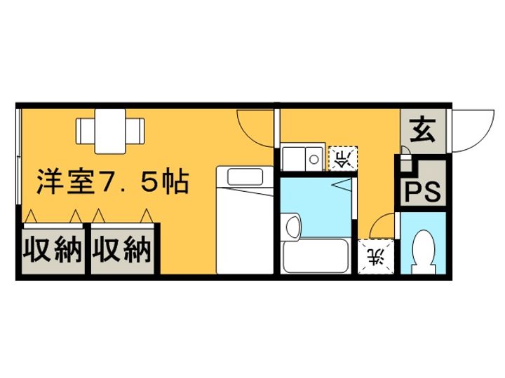 レオパレス千105の間取り