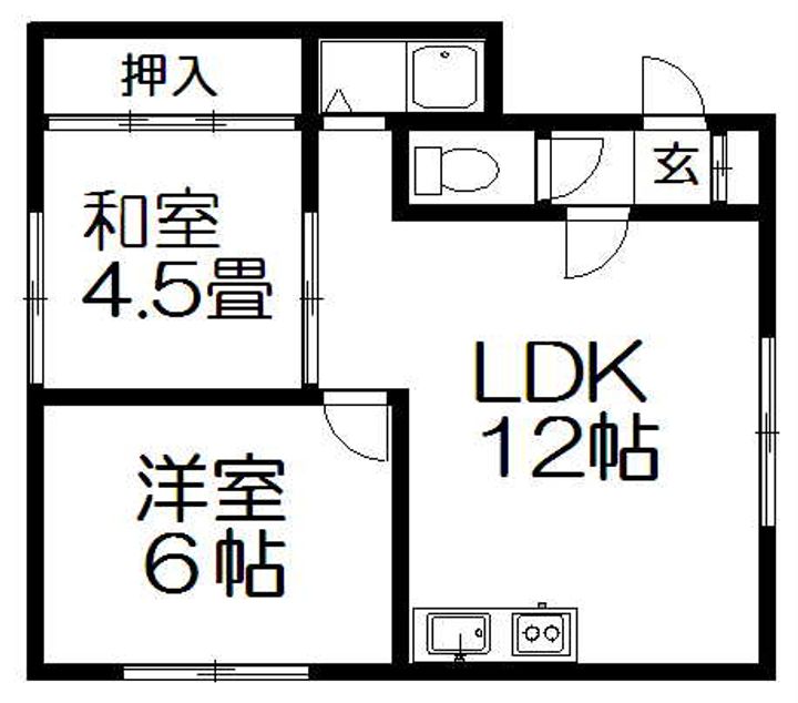 恵ハイツ101の間取り