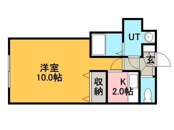 北海道札幌市手稲区新発寒四条6丁目の賃貸アパートの間取り
