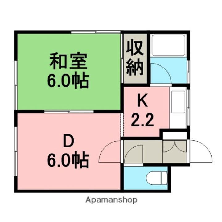 北海道札幌市手稲区前田五条14丁目の賃貸アパートの間取り