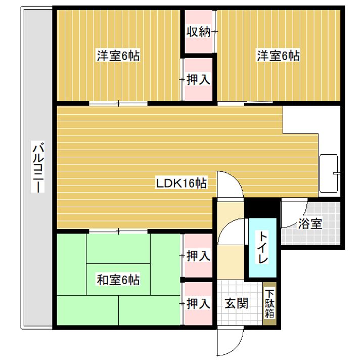 5条ハイツⅡの間取り