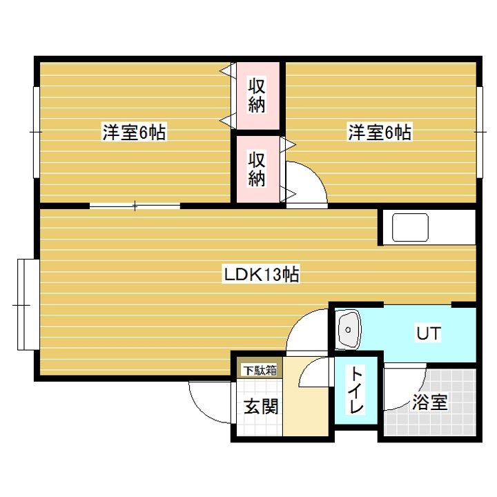 北海道岩見沢市南町八条5丁目の賃貸アパートの間取り