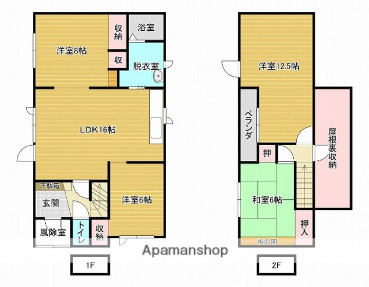 北海道岩見沢市緑町5丁目の賃貸アパートの間取り
