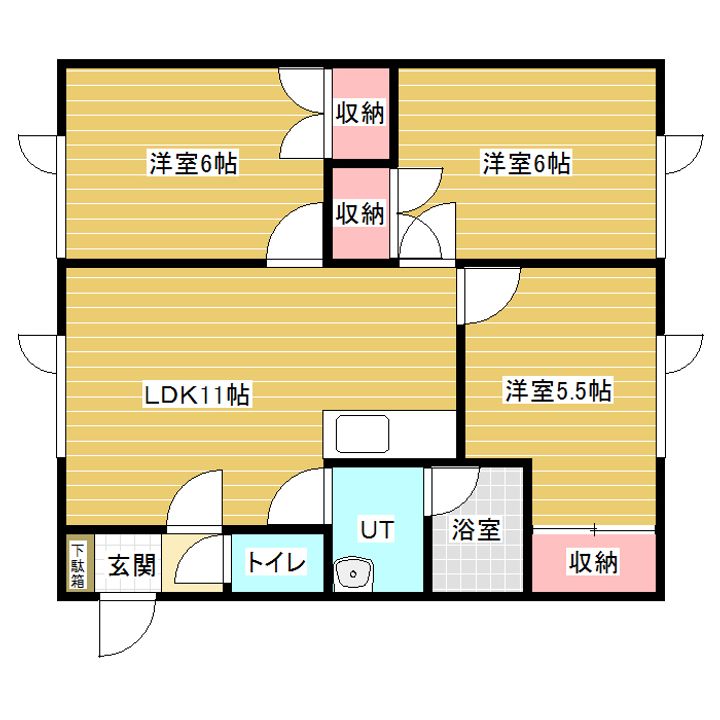 サンヒルズ秀明 A・Bの間取り