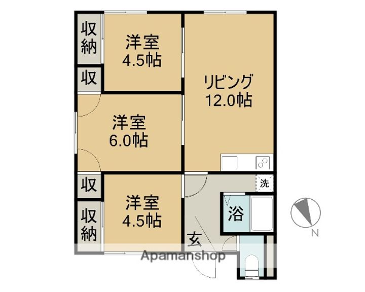 東町第二コーポAの間取り