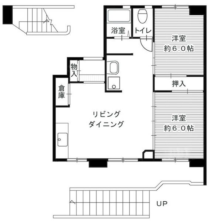 ビレッジハウス大町1号棟0107の間取り