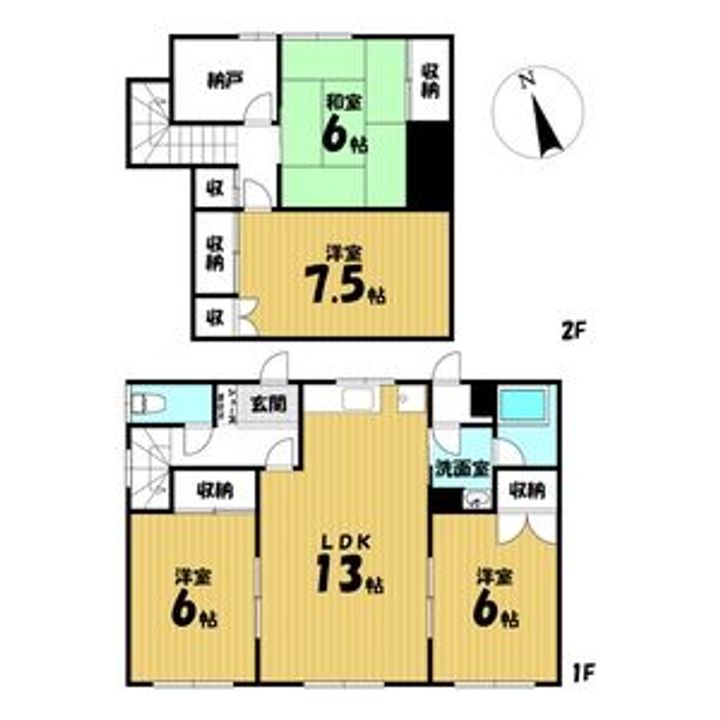 北海道滝川市滝の川町西6丁目(一戸建)の賃貸物件戸建ての間取り