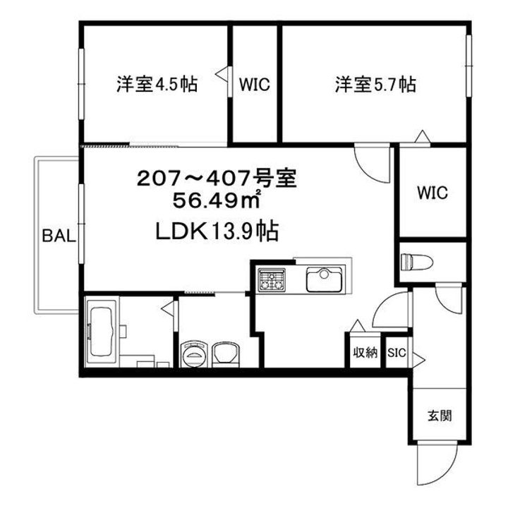 ブランシャールALAIN幌平橋の間取り