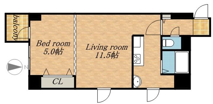 パークヒルズ大通中央303の間取り