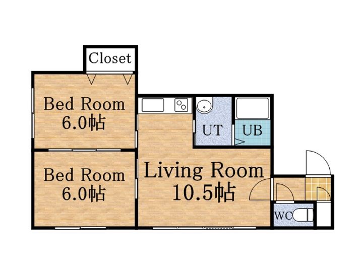 條野ハイツD201の間取り
