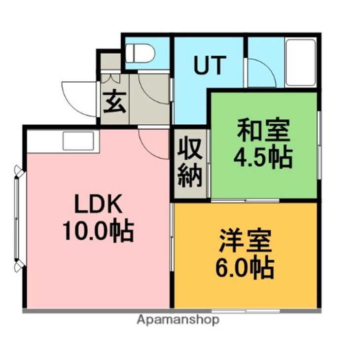 北海道札幌市手稲区曙六条3丁目の賃貸アパートの間取り